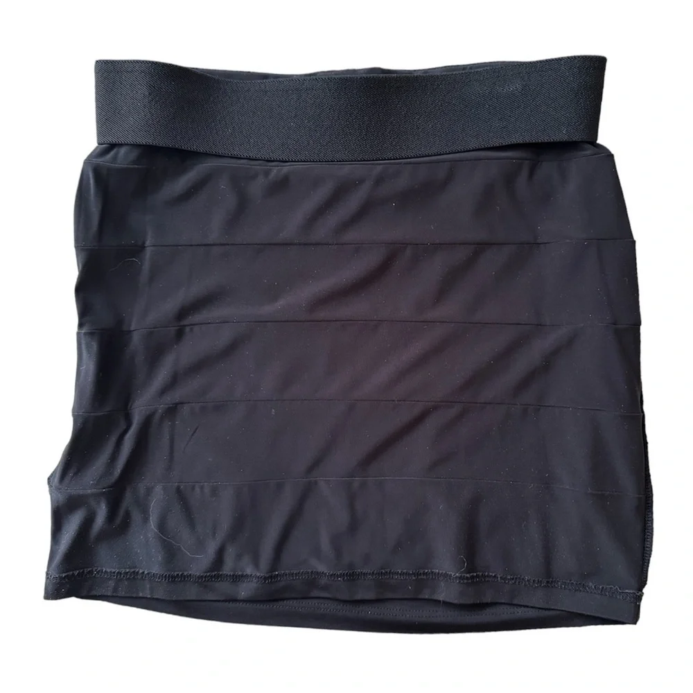 BCBGeneration Black Stretchy Rucked Y2K Mini Tube Skirt